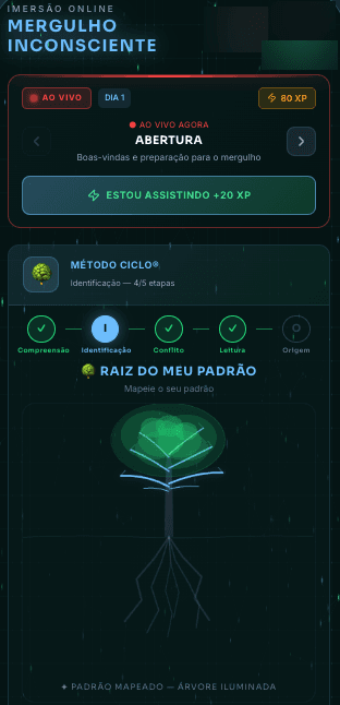 Tela do app: acompanhamento do evento ao vivo